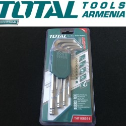 Ball point hex key set, 9 pcs