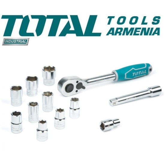 Socket set, 1/2, sockets 10 - 24 mm, with ratchet wrench Socket set, 1/2, sockets 10 - 24 mm, with ratchet wrench