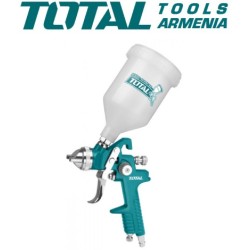 Paint spray gun with top tank 