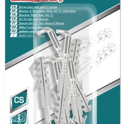 L type hook screw with plastic dowel set 6pcs