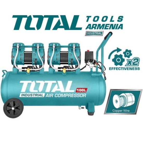 Silent Oil Free Air Compressor 100 L / 2400 W / INDUSTRIAL Silent Oil Free Air Compressor 100 L / 2400 W / INDUSTRIAL