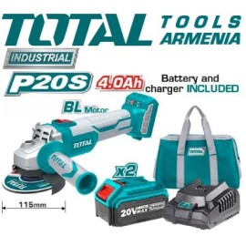 Անկյունային հղկող մեքենա (ԱՀՄ) - Բալգարկա մարտկոցով / Անխոզանակ շարժիչ / 20Վ / 4Ա / 115մմ / Արտադրական / INDUSTRIAL