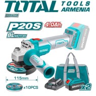 Cordless angle grinder 20 V 2pcs 4Ah