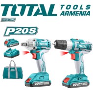Cordless Impact wrench and Drill - Screwdriver 20 V, 2A