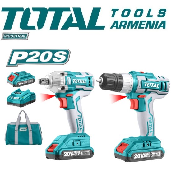 Cordless Impact wrench and Drill - Screwdriver 20 V, 2A Cordless Impact wrench and Drill - Screwdriver 20 V, 2A