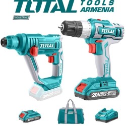 Cordless Rotary Hammer and Drill - Screwdriver 20 V, 2A
