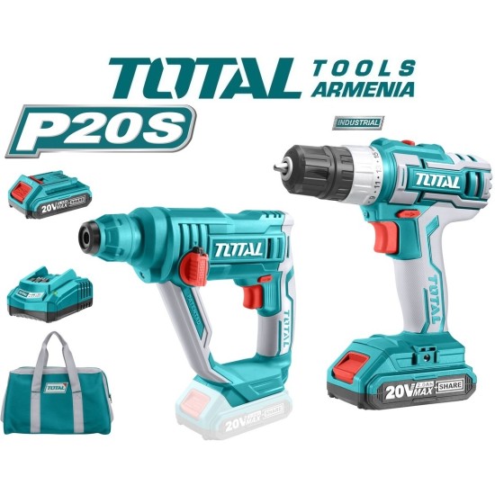 Cordless Rotary Hammer and Drill - Screwdriver 20 V, 2A Cordless Rotary Hammer and Drill - Screwdriver 20 V, 2A