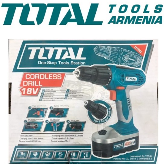 Cordless Drill - Screwdriver / 18V / 1.2A / 16Nm Cordless Drill - Screwdriver / 18V / 1.2A / 16Nm