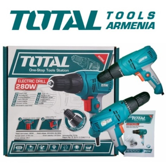 Electric Drill - Screwdriver / 280 W / 15,5 Nm Electric Drill - Screwdriver / 280 W / 15,5 Nm