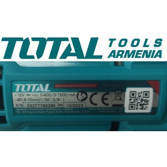 Screwdriver 12V / 1.5Ah / With 2 Batteries and Charger