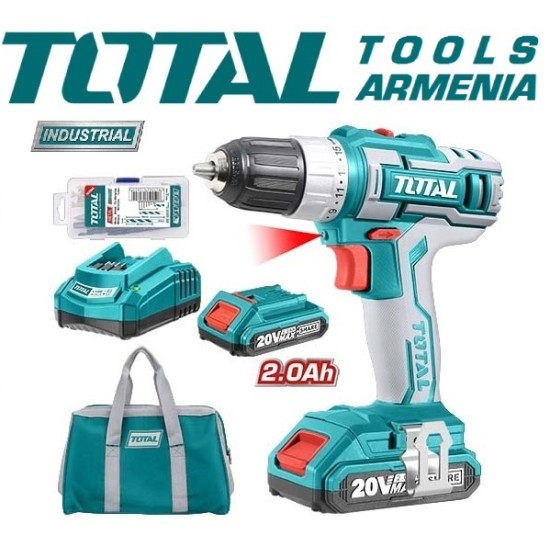 Cordless Drill - Screwdriver / 20V / 2A / 45Nm /+1 Battery / INDUSTRIAL Cordless Drill - Screwdriver / 20V / 2A / 45Nm /+1 Battery / INDUSTRIAL