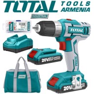 Cordless Drill - Screwdriver / 20V / 2A / 45Nm /+1 Battery / INDUSTRIAL