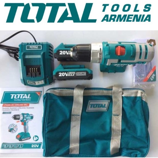 Cordless Drill - Screwdriver / 20V / 2A / 45Nm /+1 Battery / INDUSTRIAL Cordless Drill - Screwdriver / 20V / 2A / 45Nm /+1 Battery / INDUSTRIAL