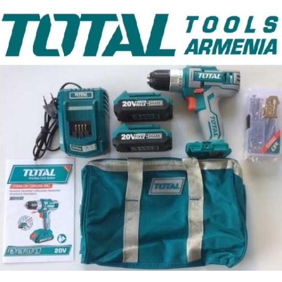 Cordless Drill - Screwdriver / 20V / 2A / 45Nm /+1 Battery / INDUSTRIAL Cordless Drill - Screwdriver / 20V / 2A / 45Nm /+1 Battery / INDUSTRIAL