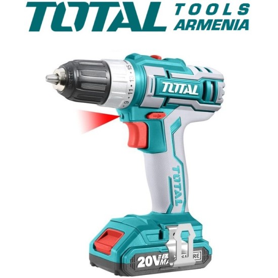 Cordless Drill - Screwdriver / 20V / 2A / 45Nm /+1 Battery / INDUSTRIAL Cordless Drill - Screwdriver / 20V / 2A / 45Nm /+1 Battery / INDUSTRIAL