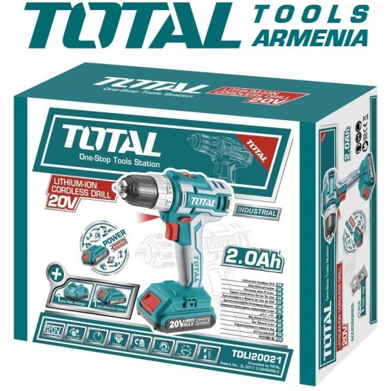Cordless Drill - Screwdriver / 20V / 2A / 45Nm / INDUSTRIAL Cordless Drill - Screwdriver / 20V / 2A / 45Nm / INDUSTRIAL