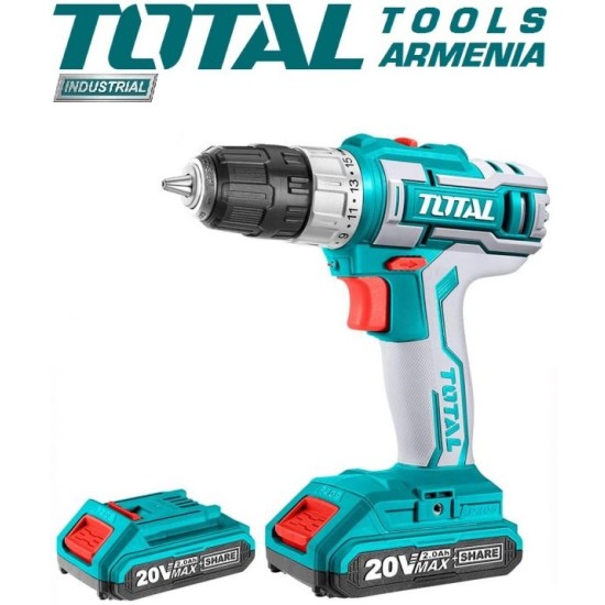 Cordless Drill - Screwdriver / 20V / 2A / 45Nm / + Battery