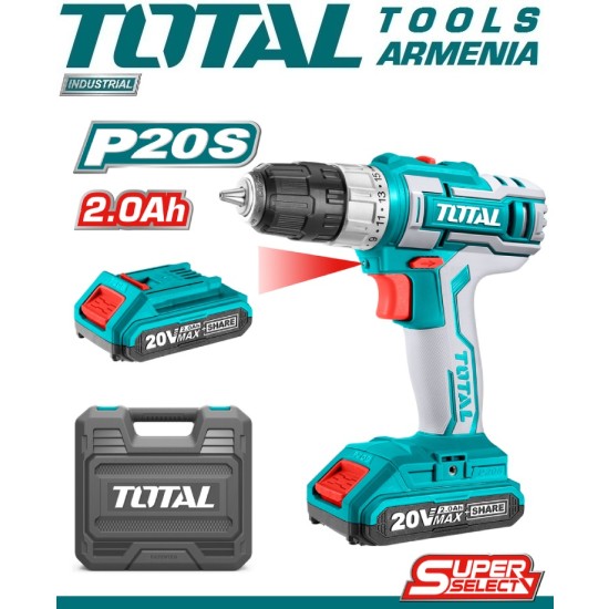 Cordless Drill - Screwdriver / 20V / 2A / 45Nm / + Battery Cordless Drill - Screwdriver / 20V / 2A / 45Nm / + Battery