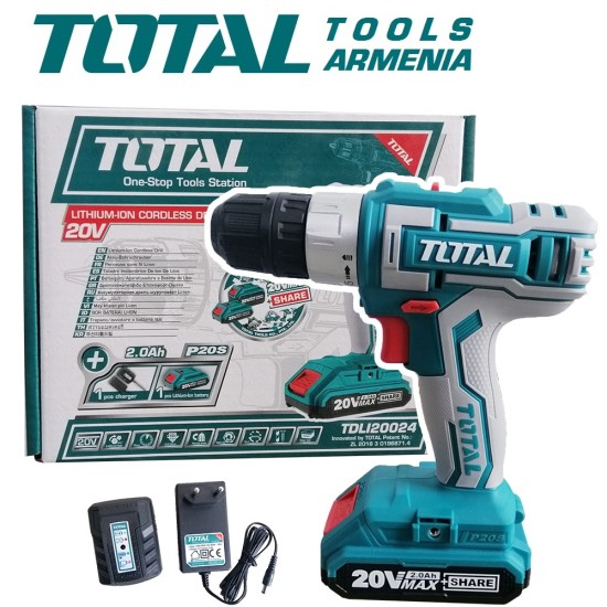 Cordless Drill - Screwdriver 20V, 2A , 45Nm Cordless Drill - Screwdriver 20V, 2A , 45Nm
