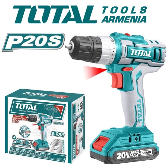 Cordless Drill - Screwdriver 20V, 2A , 45Nm Cordless Drill - Screwdriver 20V, 2A , 45Nm