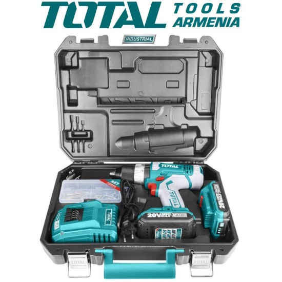 Cordless Drill - Screwdriver / 20V / 2A / 55Nm /+1 Battery / INDUSTRIAL Cordless Drill - Screwdriver / 20V / 2A / 55Nm /+1 Battery / INDUSTRIAL