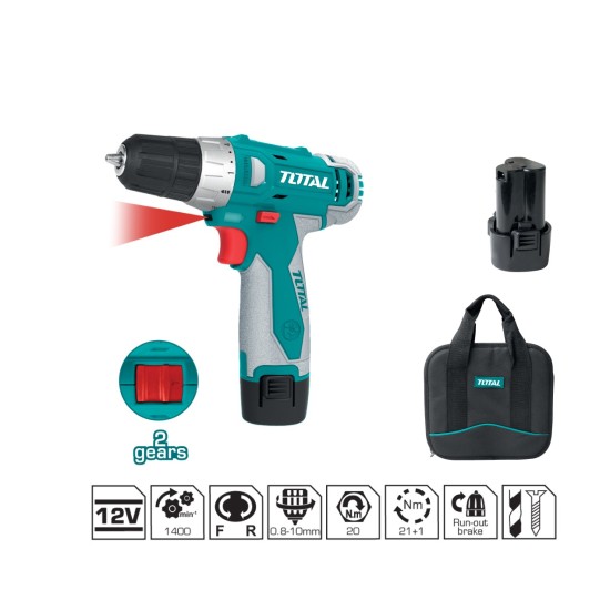 Cordless screwdriver 12V/1,5A/20Nm + 1 battery Cordless screwdriver 12V/1,5A/20Nm + 1 battery