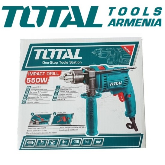 Electric Impact Drill / 550 W / 0–3000 rpm / 13 mm / 43200 bpm Electric Impact Drill / 550 W / 0–3000 rpm / 13 mm / 43200 bpm