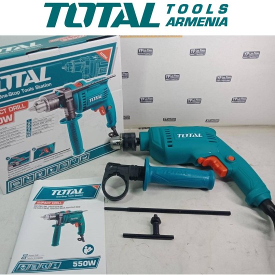 Electric Impact Drill / 550 W / 0–3000 rpm / 13 mm / 43200 bpm Electric Impact Drill / 550 W / 0–3000 rpm / 13 mm / 43200 bpm
