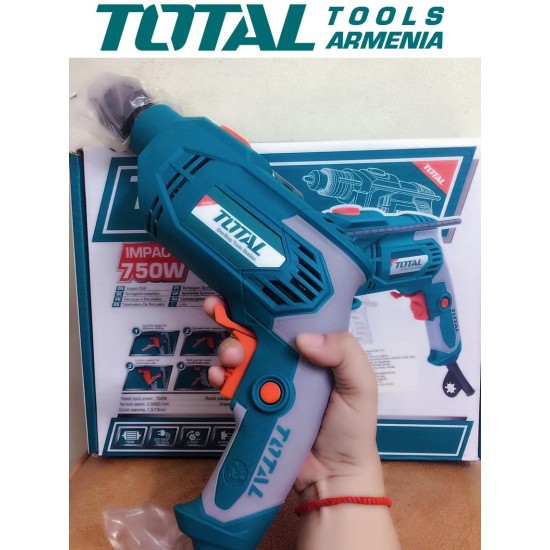Electric Impact Drill / 750 W / 0–3000 rpm / 13 mm / 48000 bpm Electric Impact Drill / 750 W / 0–3000 rpm / 13 mm / 48000 bpm