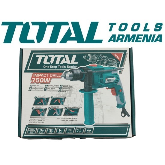 Electric Impact Drill /  750 W / 0–3000 rpm / 13 mm / 48000 bpm