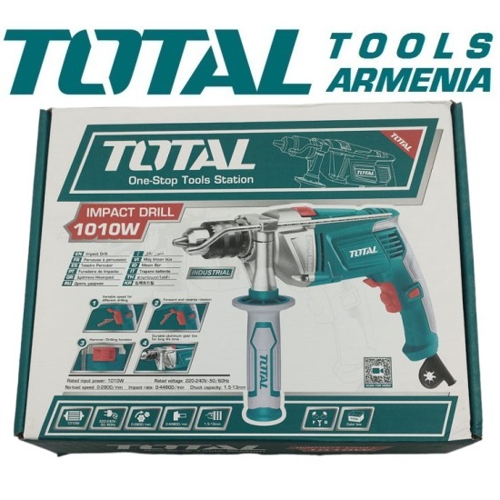 Electric Impact Drill /  1010 W / 0–2800 rpm / 13 mm / 44800 bpm / INDUSTRIAL