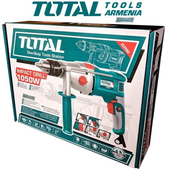 Electric Impact Drill / 1050 W / 0–2800 rpm / 16 mm / 48000 bpm / INDUSTRIAL Electric Impact Drill / 1050 W / 0–2800 rpm / 16 mm / 48000 bpm / INDUSTRIAL