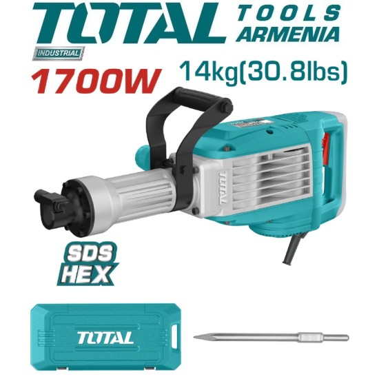 Electric Demolition Breaker / SDS HEX / 1700 W / 50 J / INDUSTRIAL Electric Demolition Breaker / SDS HEX / 1700 W / 50 J / INDUSTRIAL