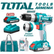 Cordless Impact Drill- Screwdriver / 20V / 2A / 45Nm /+1 Battery / INDUSTRIAL