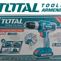Cordless Impact Drill- Screwdriver / 20V / 2A / 45Nm /+1 Battery / INDUSTRIAL