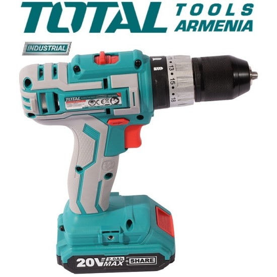 Cordless Impact Drill- Screwdriver / 20V / 2A / 55Nm /+1 Battery / INDUSTRIAL Cordless Impact Drill- Screwdriver / 20V / 2A / 55Nm /+1 Battery / INDUSTRIAL