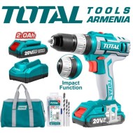 Cordless Impact Drill- Screwdriver / 20V / 2A / 45Nm /+1 Battery 