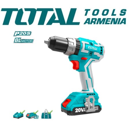 Հարվածային գայլիկոնիչ (դռել) - պտուտակահան մարտկոցով / 20Վ / 2Ա / 60 Նմ / + 2 Մարտկոց