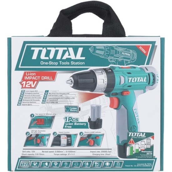 Cordless Impact Drill- Screwdriver 12V/1,5A/20Nm +1 battery Cordless Impact Drill- Screwdriver 12V/1,5A/20Nm +1 battery