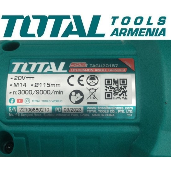 20V angle grinder and cut-off tool
