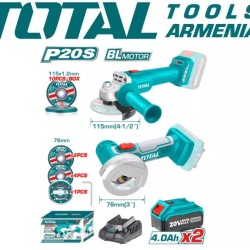 20V angle grinder and cut-off tool
