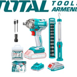 Cordless Impact Wrench and LED Flashlight Kit