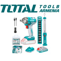 Cordless Impact Wrench and LED Flashlight Kit