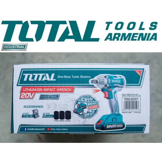 Li-ion impact wrench 20V/300 Nm / 1/2 inch