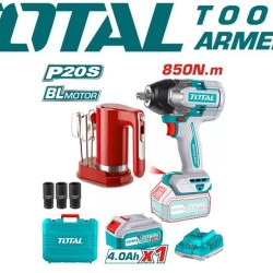 Combo set with impact wrench and mixer