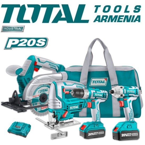 Cordless tools set 20 V, 4A Cordless tools set 20 V, 4A