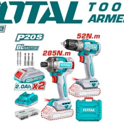 Combo set impact wrench and drill with battery