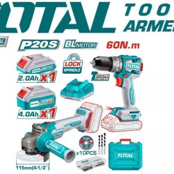 Combo set brushless cordless drill and angle grinder