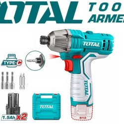 Combo set of impact drill and screwdriver with battery