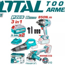 Combo set cordless wrench, vacuum cleaner, Angle Grinder